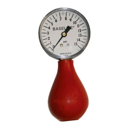 Fabrication Enterprises Baseline Pneumatic Squeeze Bulb Dynamometer, No Reset, 15 PSI Capacity 12-0292